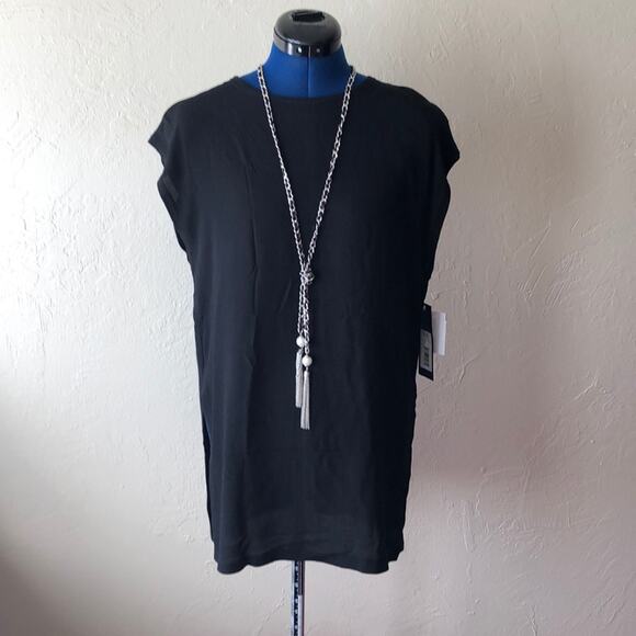 NWT Halston Heritage Black Sleeveless Tunic - Picture 1 of 5